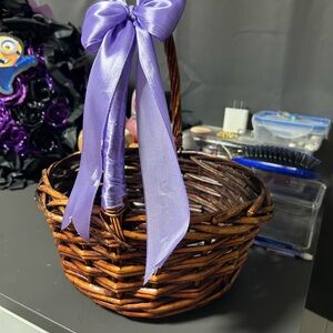 Basket with Purple Ribbon for florist